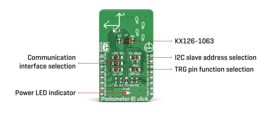 Mikroe MIKROE-3259 Pedometer 3 Click